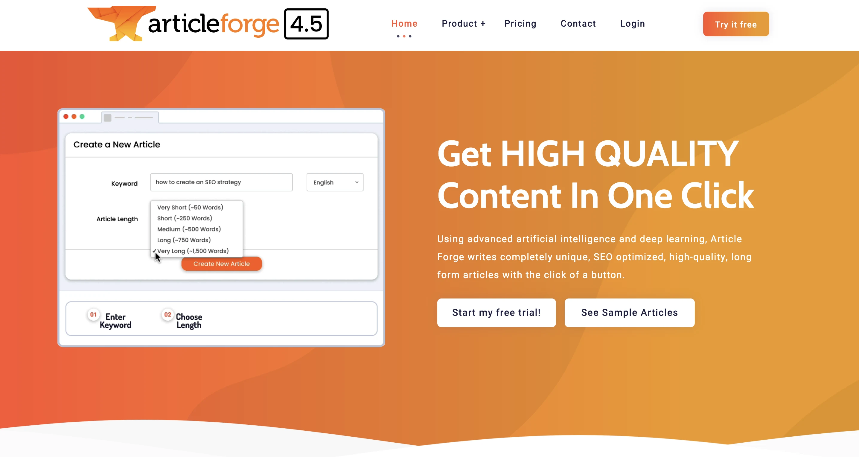 Article Forge screenshot