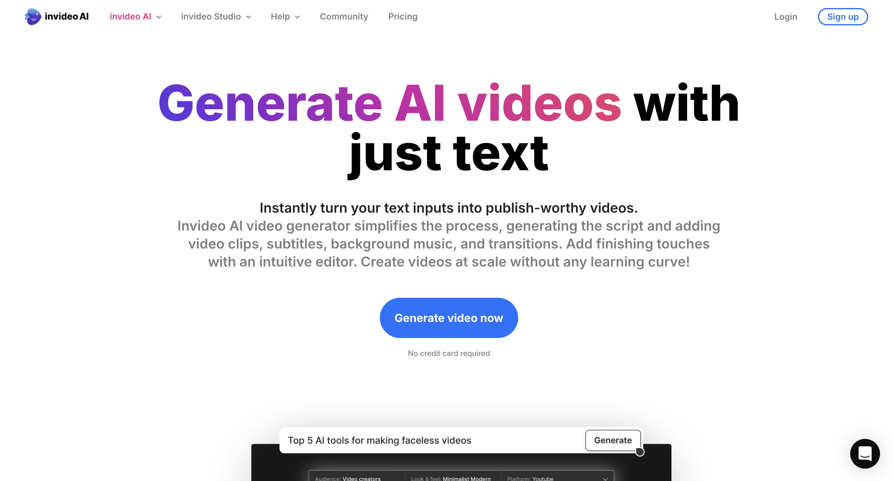InVideo screenshot