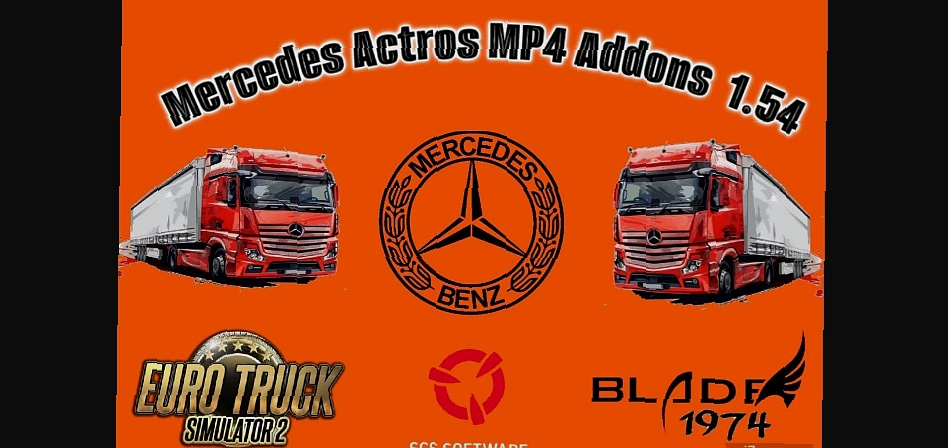 МОД Mercedes Actros MP4 Addons v1.54 ДЛЯ EURO TRUCK SIMULATOR 2