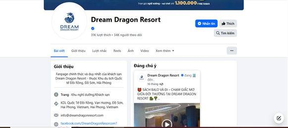 Facebook giả mạo Dream Dragon Resort