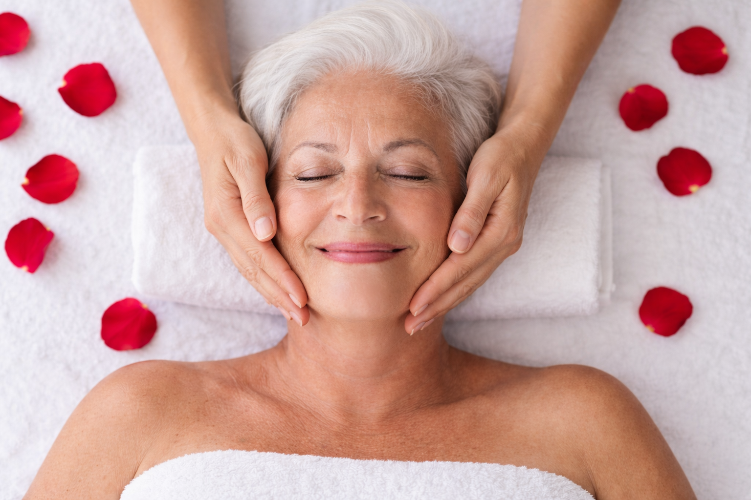 Tratamiento de estética facial en camilla