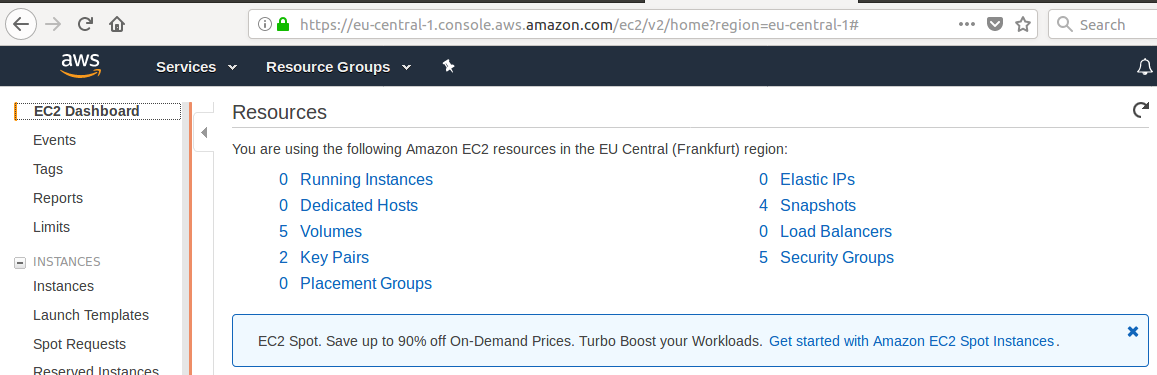 5 volumes: make sure that they are not in-use, since storage may also cost after some initial period