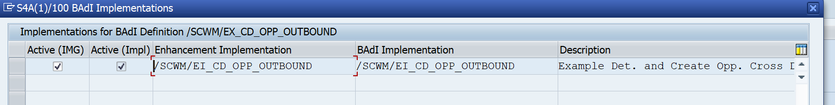 SAP EWM Cross Docking BAdi Outbound