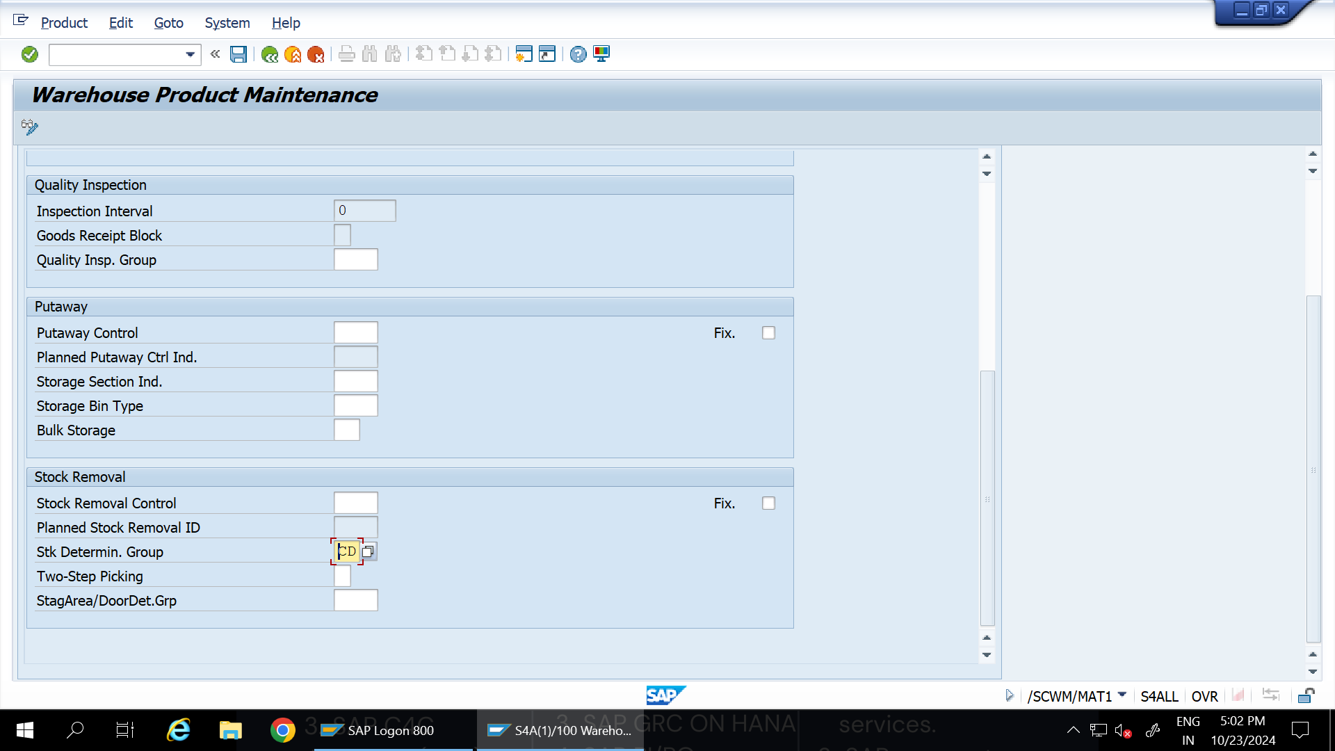 SAP EWM Crossdocking Extending Material to Product Master