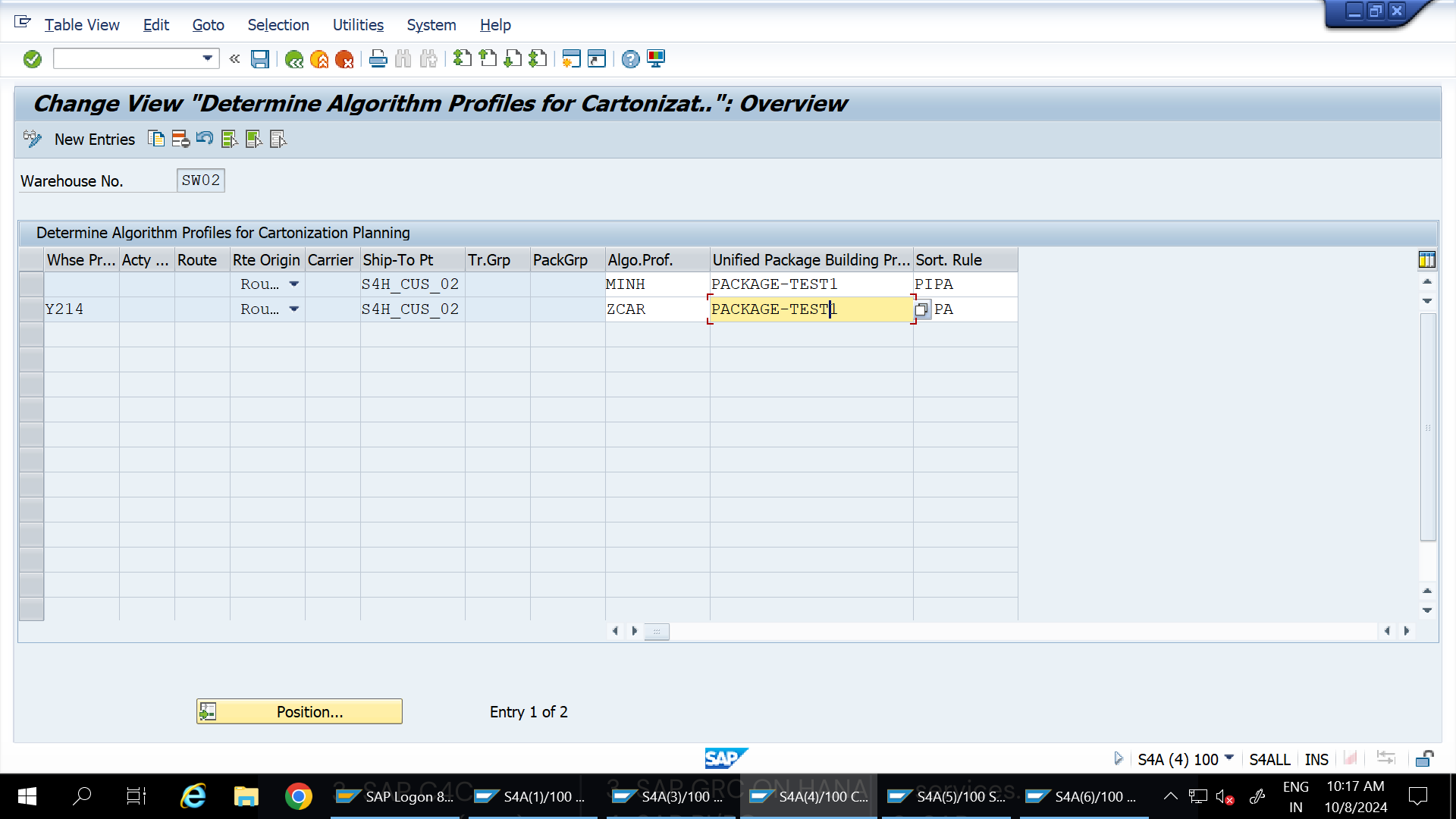 SAP EWM Cartonization