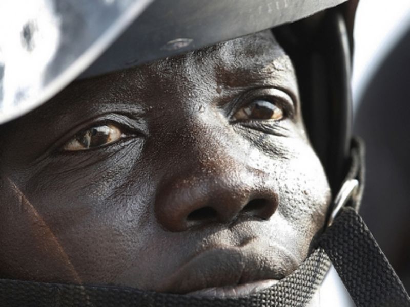 Member of a security detail in South Sudan (Photo: Steve Evans)