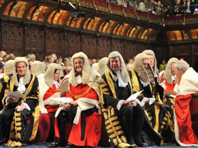 Judges in the Lords chamber, UK Parliament (Parliamentary copyright/Catherine Bebbington).
