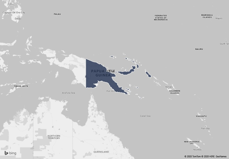 Map to highlight research country, Papua New Guinea