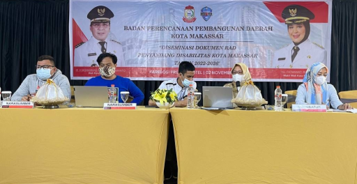 Syarif and other members of the team responsible for developing the 5-year Disability Action Plan for Makassar at the launch event.