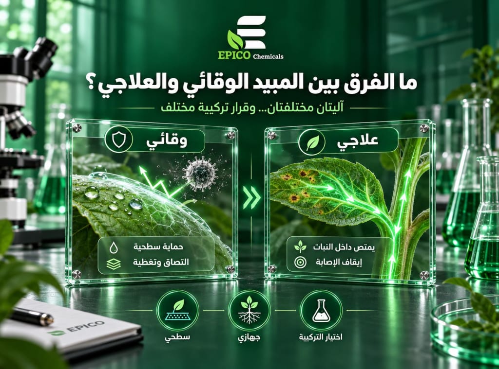 ما الفرق بين مبيد الاستخدام الوقائي والعلاجي من ناحية آلية العمل؟