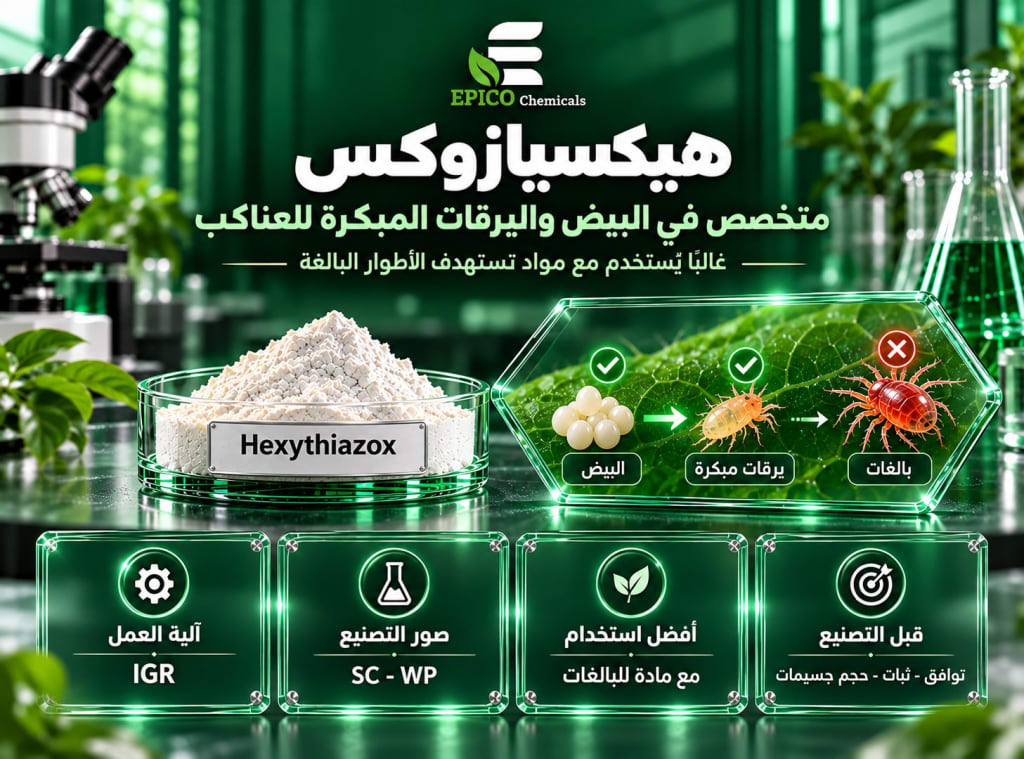 البصمة الكيميائية: هيكسيازوكس ودوره في تركيبات مبيدات العناكب