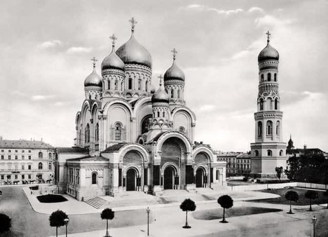 Sobór Aleksandra Newskiego w Warszawie w 1912 roku – Archiwalne Zdjęcie