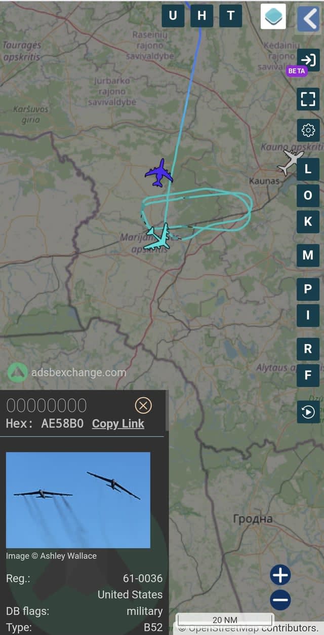 B52 wk...wia ruskich koło Kaliningradu