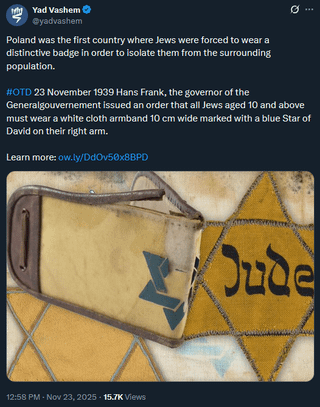 Takiej wypowiedzi od Instytutu Jad Waszem się nie spodziewałem. Znajdź brakującą informację...