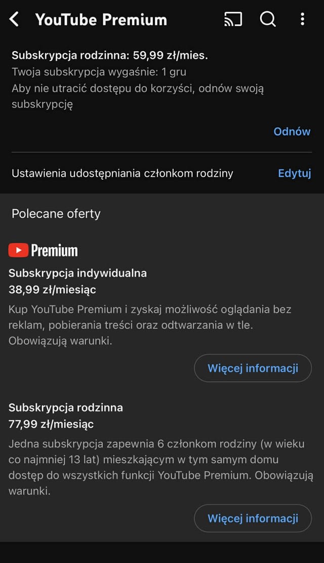 YouTube znowu podwyższa ceny...