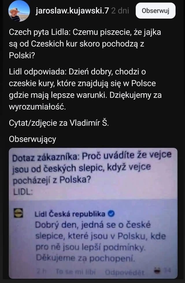 Nawet czeskie kury korzystają ze swobody podróżowania.