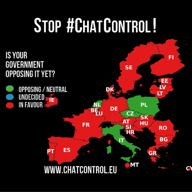 Here's a map on which countries support Chat control