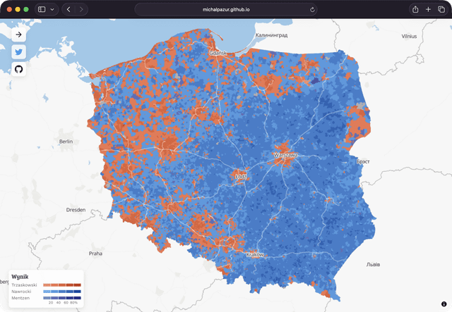 Najdokładniejsza mapa wyników wyborów prezydenckich