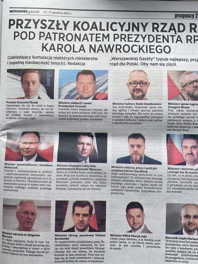 Przyszły koalicyjny rząd wg Gazety Warszawskiej
