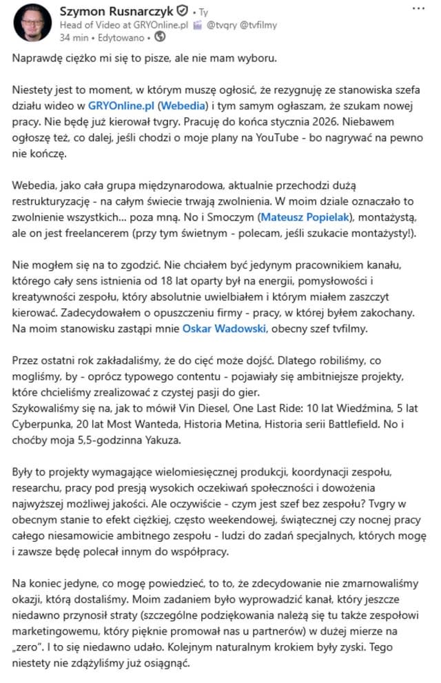 Ponowny “koniec” TVGry