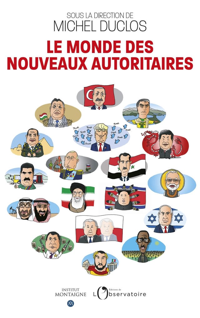 "The world of the new authoritarians". 2020 French book cover criticizing authoritarian world leaders such as Putin, Xi and Erdogan.