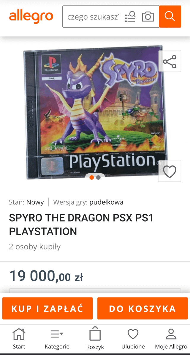 Ktoś chciałby może kupić grę na PS1 w cenie samochodu? XD