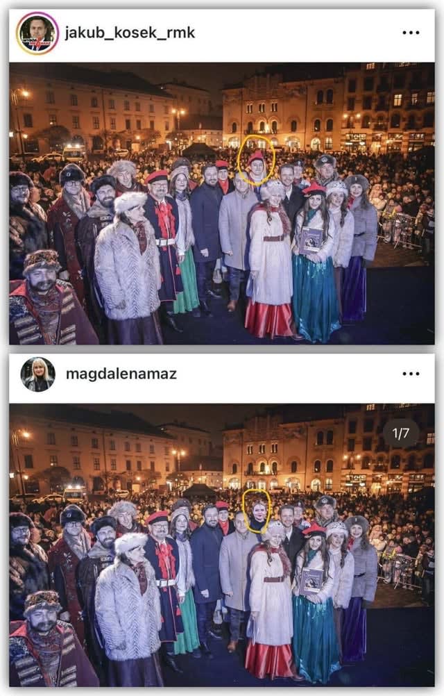 Krakowska radna KO dokleiła się na zdjeciu z Rafałem Trzaskowskim.