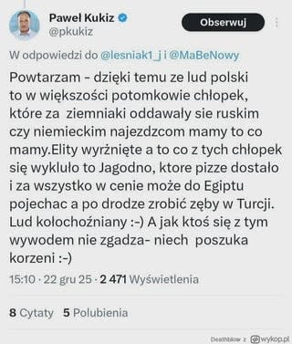 Kukiz świątecznie. Ale pamiętajcie, to koalicja gardzi pochodzeniem wyborców PiSu.