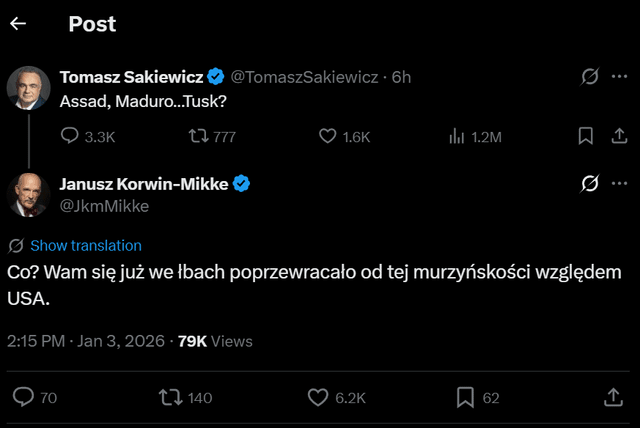 Korwin wyjaśnił Sakiewicza