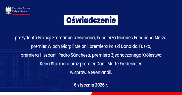 Wspólne oświadczenie w sprawie Grenlandii - Kancelaria Prezesa Rady Ministrów