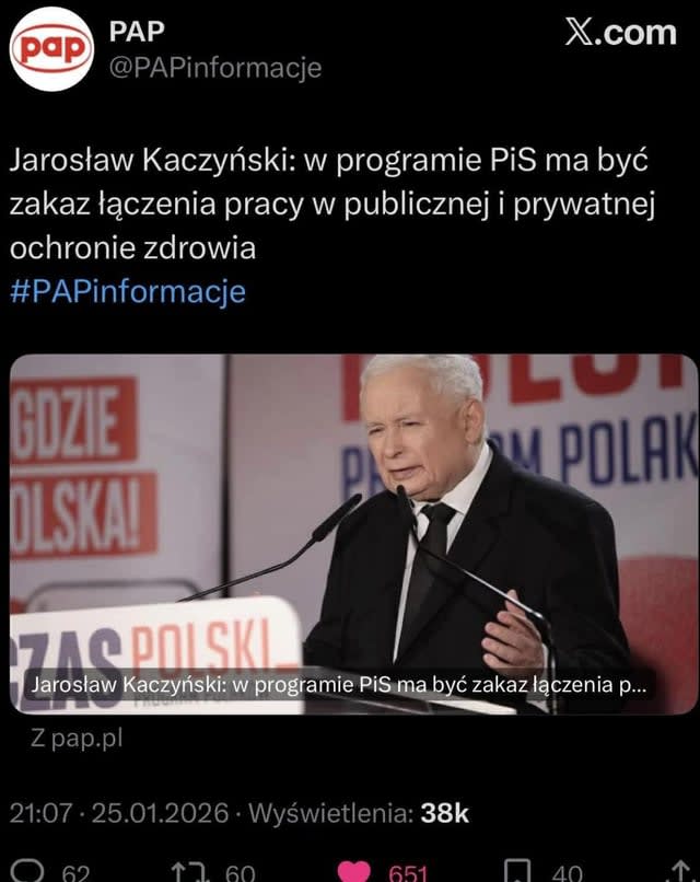 PiS proponuje zakaz łączenia pracy w publicznej i prywatnej ochronie zdrowia