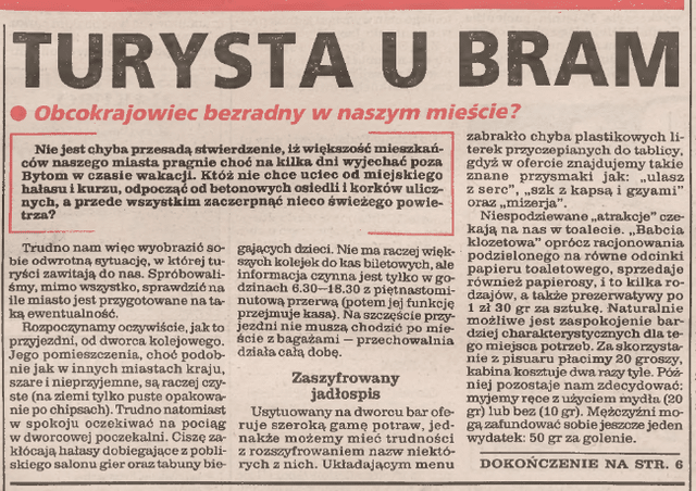 Cennik toalety na dworcu z 1996. Pisuar 20 groszy, kabina 40 gr, golenie 50 gr. Mycie rąk bez mydła 10 gr, z mydłem 20gr.