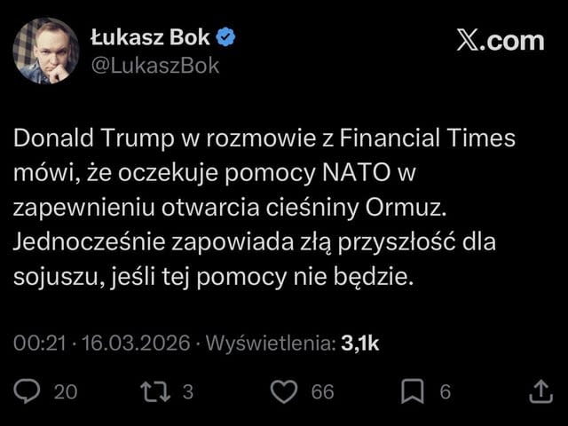 Trump grozi NATO w sprawie Iranu