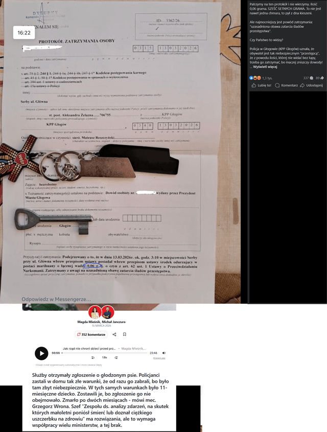 Kiedy polska policja poczuje zioło na klatce vs kiedy polska policja widzi dziecko w bagnie