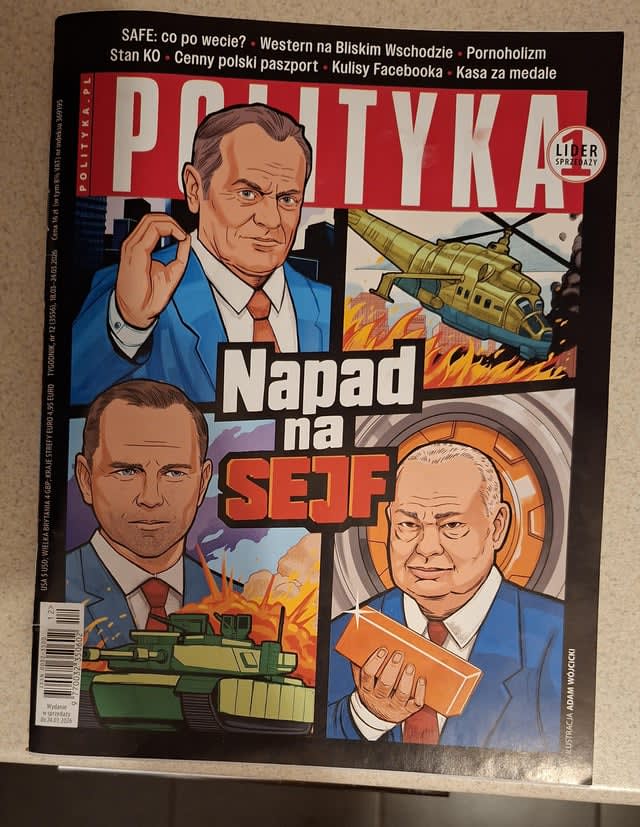 Okładka nowej POLITYKI wygląda jak z GTA