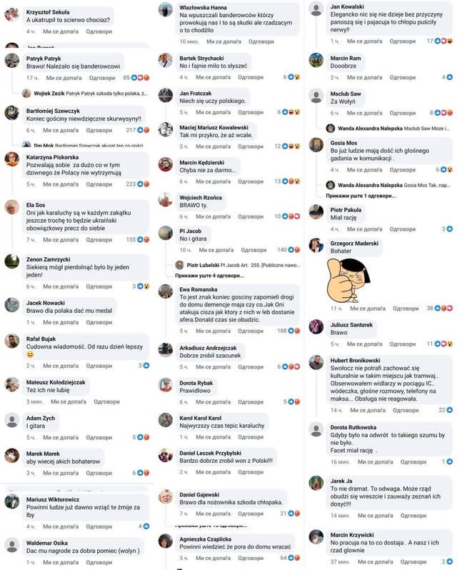 A Pole attacked a Ukrainian man with a knife for speaking Ukrainian. Comments: