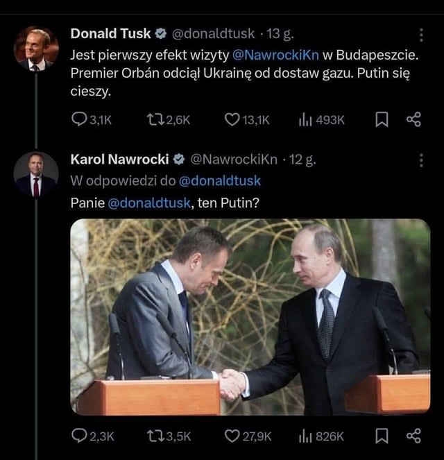 Nawrocki wrzucił zdjęcie sprzed 16 lat z konferencji, na której Putin przeprosił za Katyń.