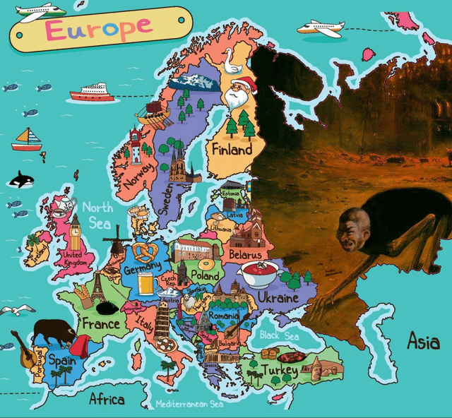 Europe in one picture (Beksiński vibe)
