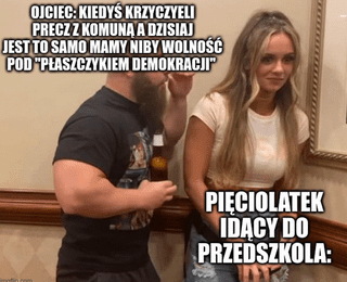 Scenka rodzajowa sprzed przedszkola