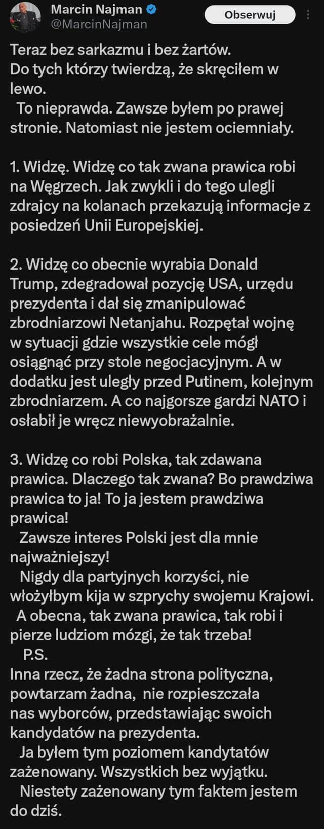 It's hard to believe, a voice of reason from this gentleman.