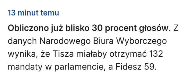 Orban przegrał? Ciekawe czy wynik utrzyma się do rana.