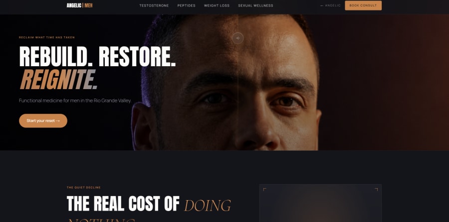 Homepage of the Angelic Functional Medicine & Spa website