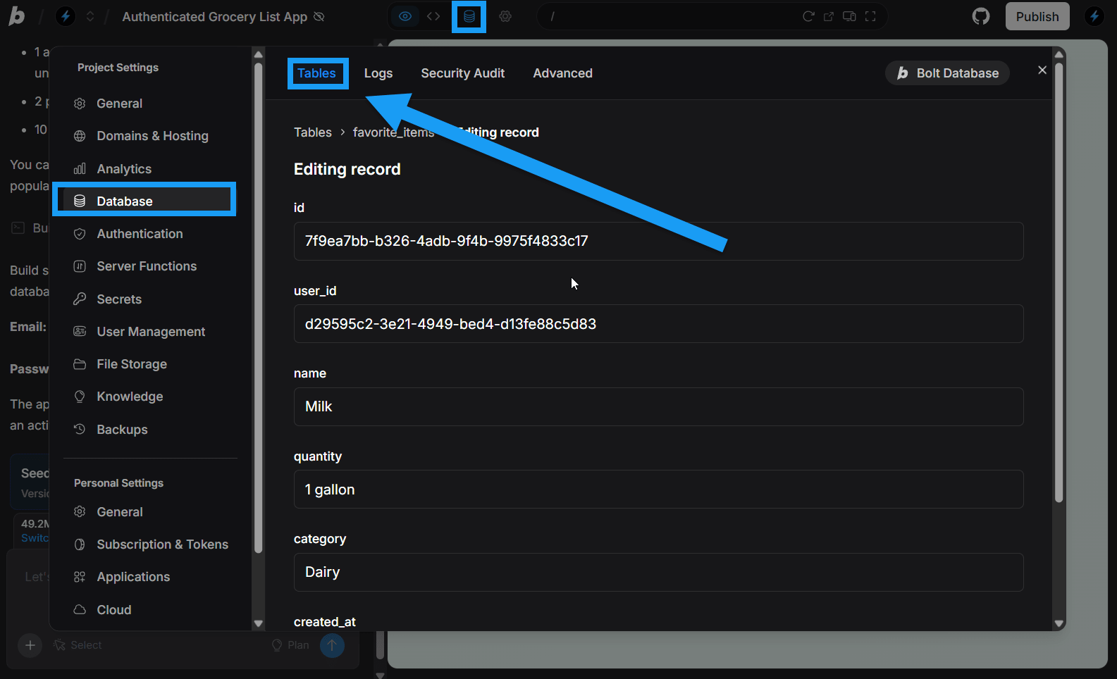Screenshot of DNS records management screen within Cloud settings.