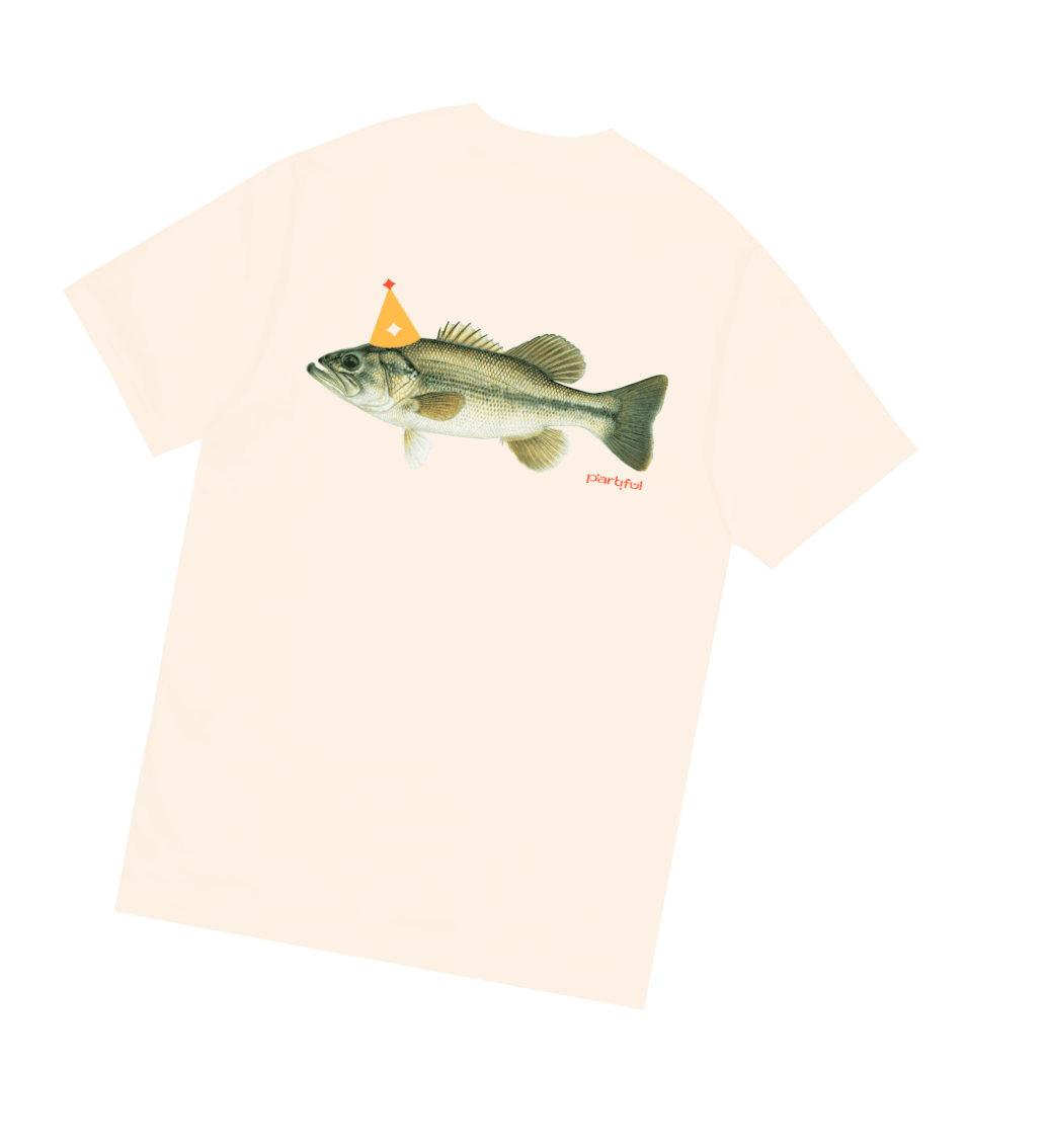 Partiful fish shirt graphic