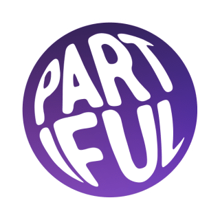 Purple Partiful groovy sticker