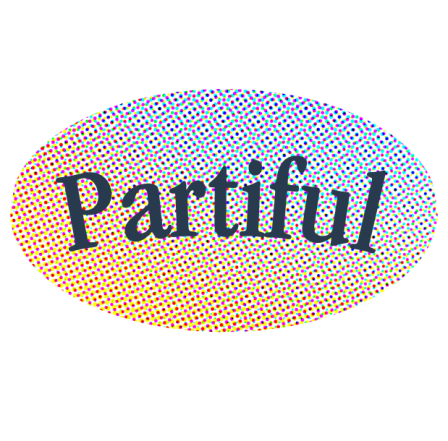 Partiful oval sticker