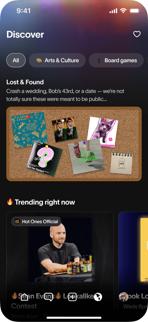 Explore bulletin home screen