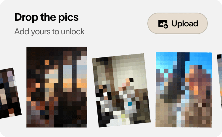 Pixelated photo upload prompt