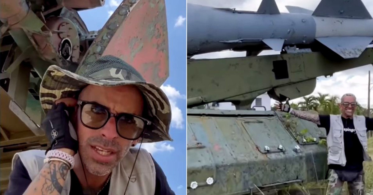 Exploración humorística de equipo militar soviético abandonado en Cuba