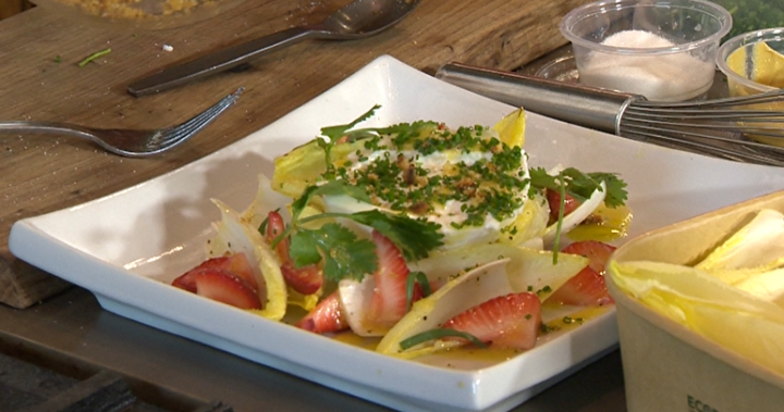 Spring Strawberry, Burrata and Endive Salad Recipe with Herb Dressing